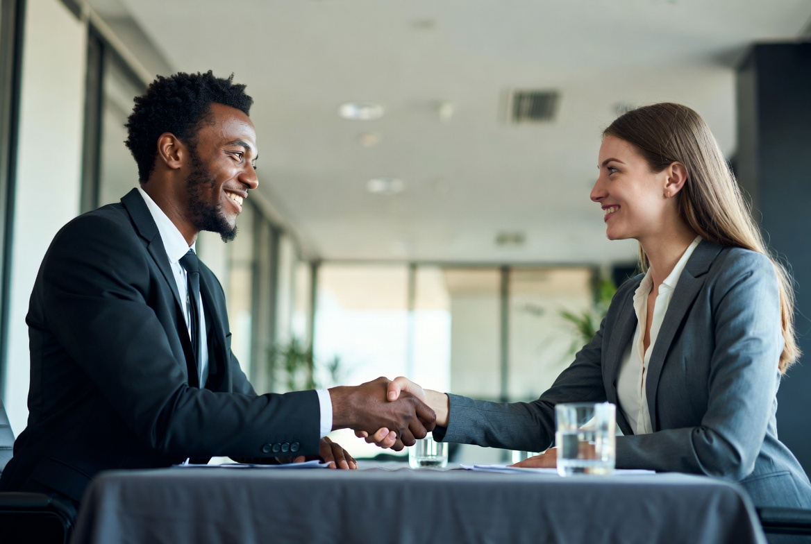 Professional handshake and agreement